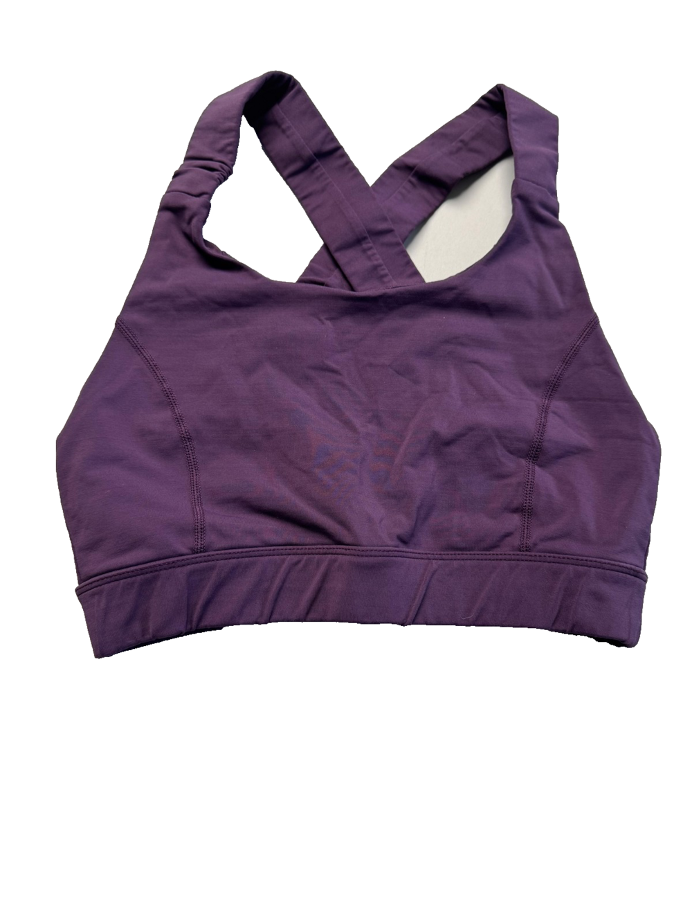 Glyder Sports Bra Womens Small Purple Criss Cross Back Padded Yoga Workout Top